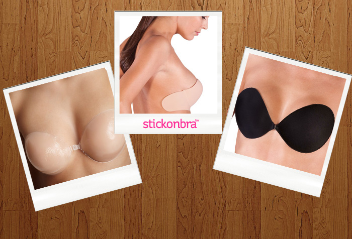 three fashion stick on bras