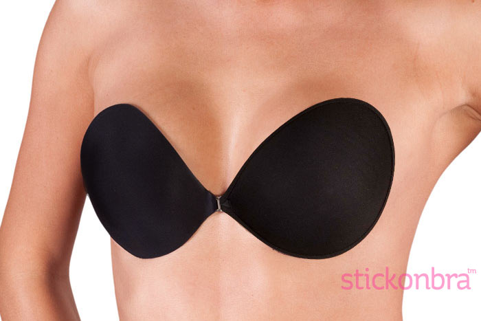 Black invisible adhesive bra